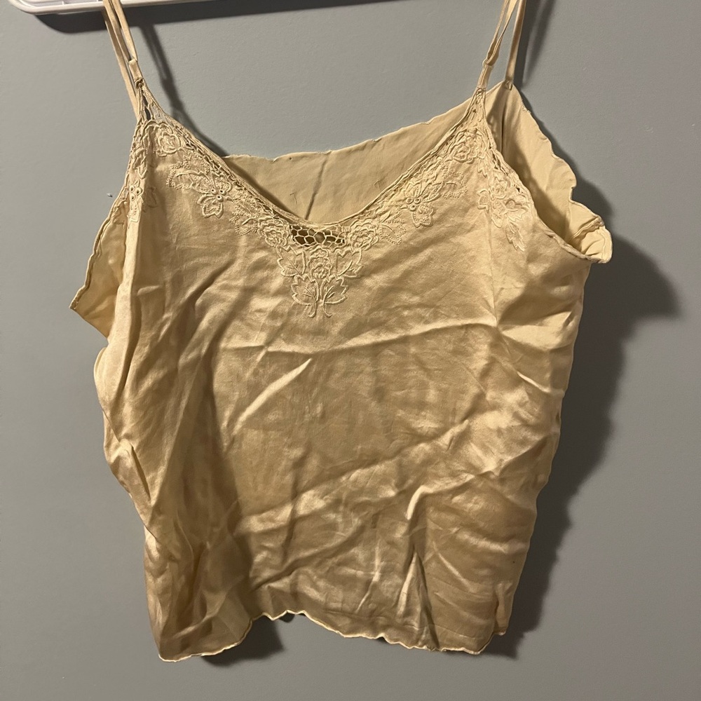 Elegant Lace Trimmed Silk Women's Top
